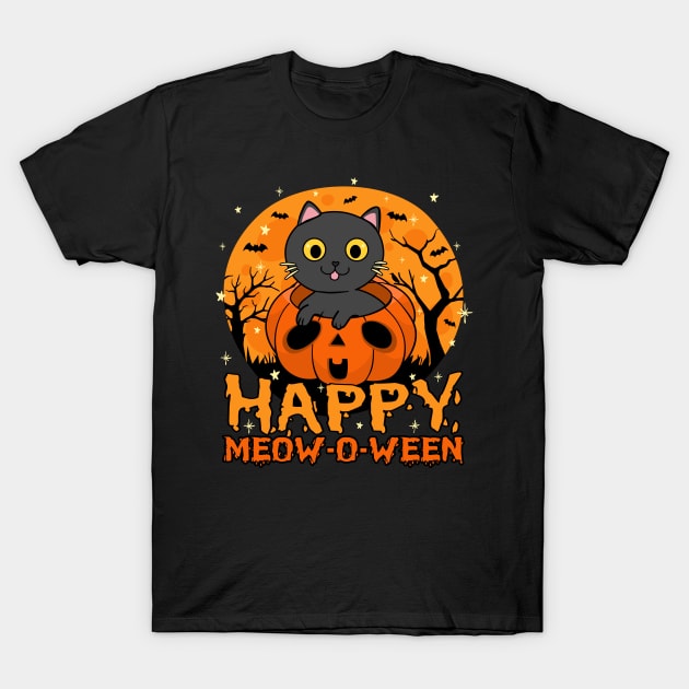 Happy Meoween T-Shirt by MZeeDesigns